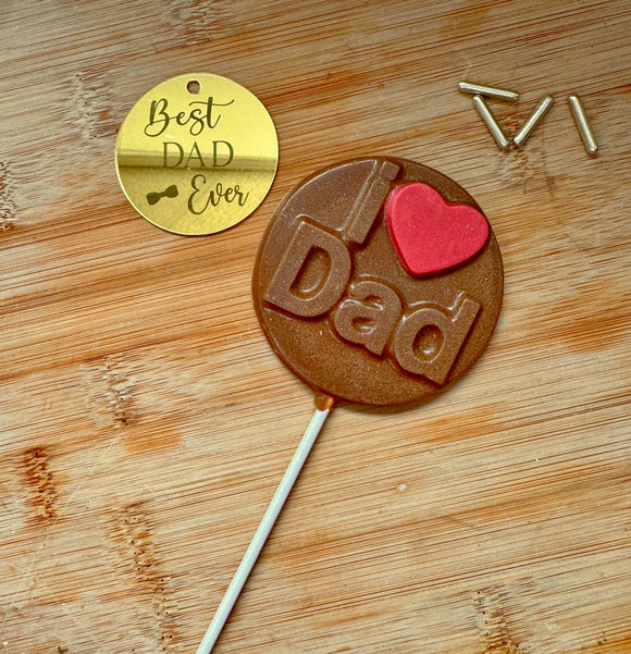 I ❤️ Dad Belgian Chocolate Lollipops